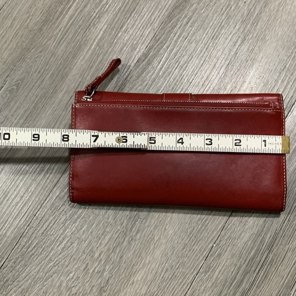 Coach Hamiltonian Trifold Red Leather Wallet - Picture 7 of 12